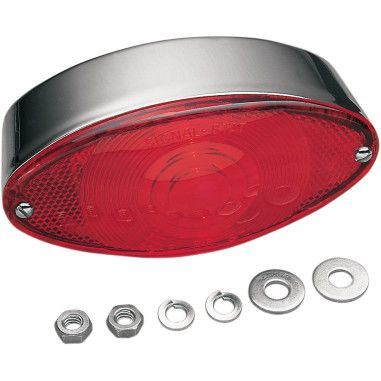 Drag Specialties Chrome Cateye Oval Taillight - Part #20101255 - Hogparts UK