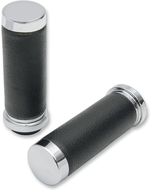Drag Specialties Grips Textured Rubber Touring Chrome - Part #06300948 - Hogparts UK