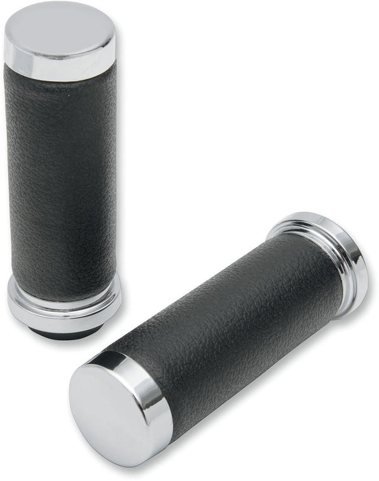 Drag Specialties Grips Textured Rubber Touring Chrome - Part #06300948 - Hogparts UK