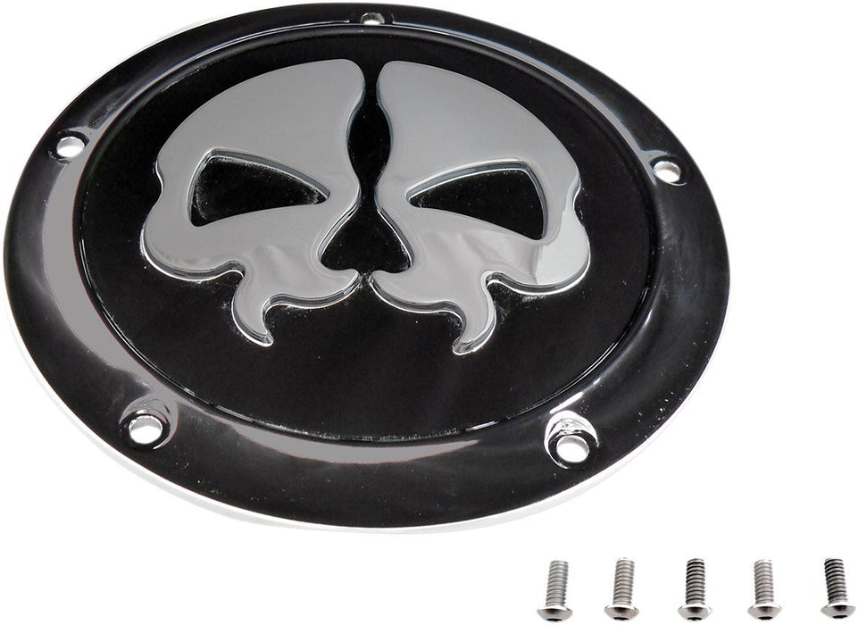 Drag Specialties Cover Derby Split Skull 5-Hole Black - Part #11070553 - Hogparts UK