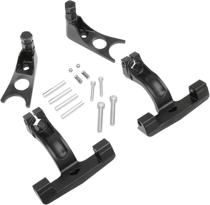 Drag Specialties Passenger Floorboard Mount Kit Black Softail 00-07 - Part #16210513 - Hogparts UK