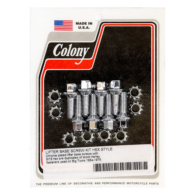 Colony, Tappet Block Mount Kit. Oem Style, Chrome for L53-E76 Big Twin