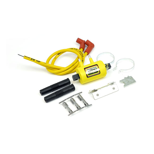 Accel, Classic 'Super Coil' Kit Yellow, 12V / 3 Ohm for 65-99 Big Twin; 65-03 XL. For Points & Electronic Ignition (Excl. Twin Cam & Other Single Fire Models) In Custom Applications (Dual Fire, Carburetted Models)
