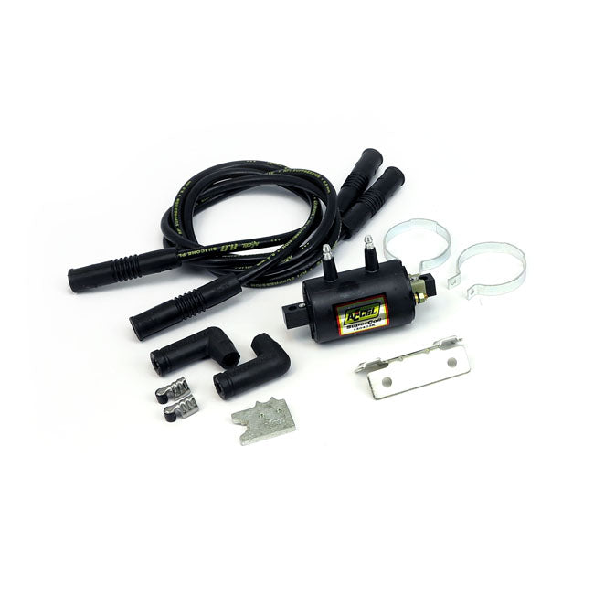 Accel, Classic 'Super Coil' Kit Black, 12V / 3 Ohm for 65-99 Big Twin; 65-03 XL. For Points & Electronic Ignition (Excl. Twin Cam & Other Single Fire Models) In Custom Applications (Dual Fire, Carburetted Models)