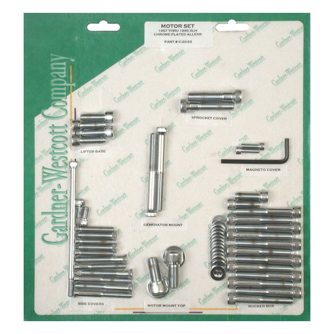 Gw Motor Screw Set, Chr. Allen for 57-69 XLh