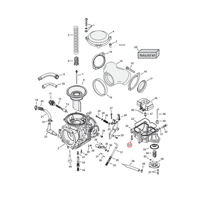 Keihin Cv Float bowl Mount Kit, Ss Allen for 90-06 Big Twin; 88-06 XL