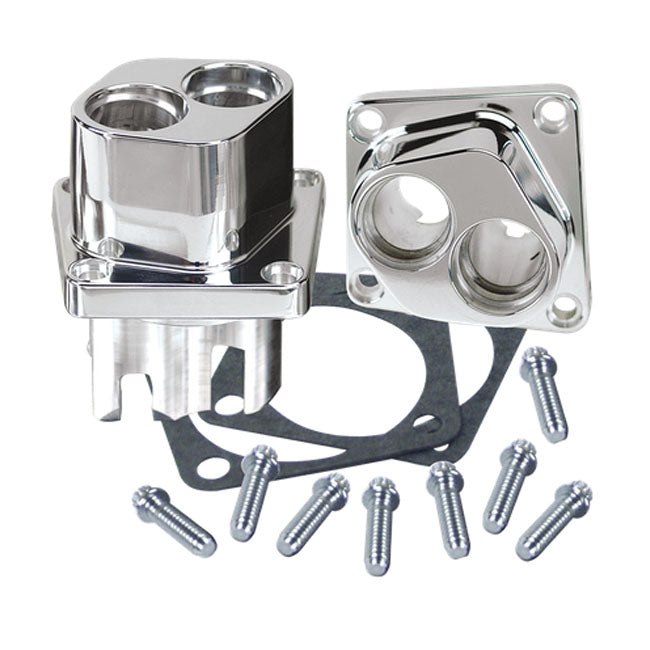 S&S, 84-99 Billet Tappet Block Set Front/Rear. Polished for 84-99 Evo Big Twin