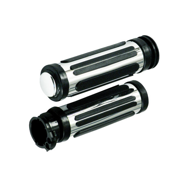 MCS Handlebar Grip Set, Cushion Stripe – 1996–2022 H-D with Dual Throttle Cables