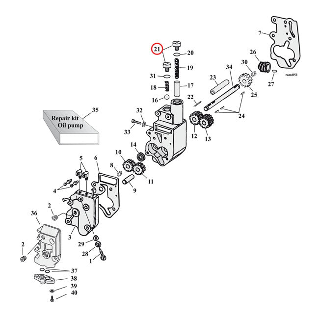Oil Pump And Crankcase Plug Set, Allen for 70-80 Big Twin