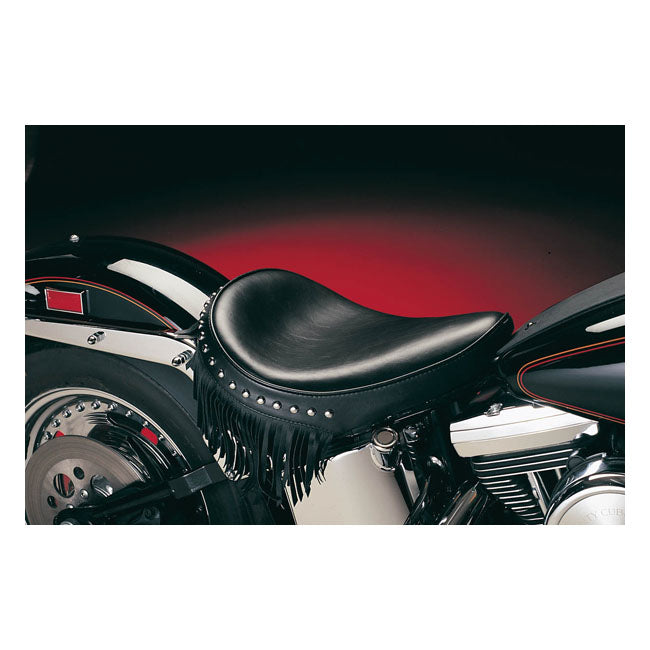 Le Pera, Sanora Solo Seat. Smooth With Fringes for 00-07 Softail (Excl. FXSTD Deuce) With Up To 150mm tyre, Frame Mounted