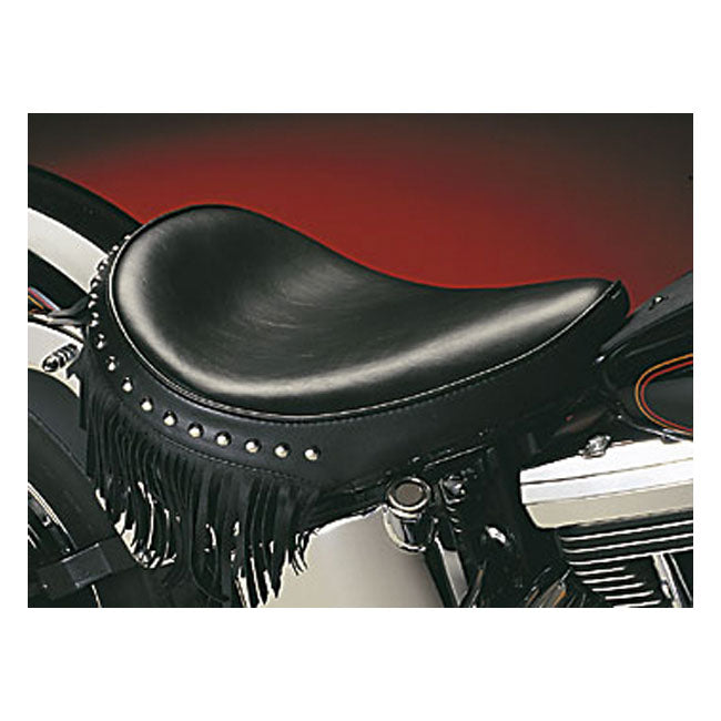 Le Pera, Sanora Solo Seat. Smooth With Fringes for 08-17 Softail (Excl. FXs, Fls/S) With 150mm tyre, Fender Mounted