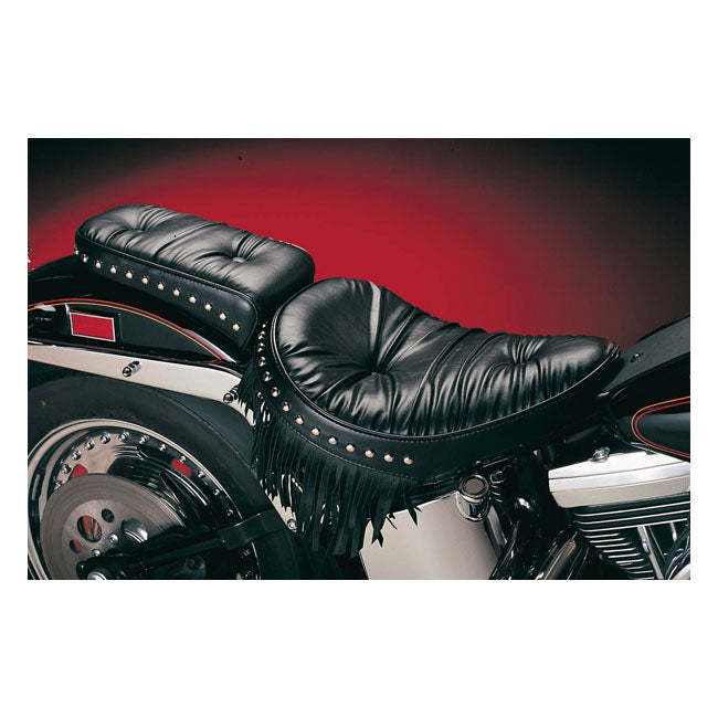 Le Pera, Sanora Solo Seat. Regal Plush With Fringes for 08-17 Softail With 150mm tyre (Fender Mounted)