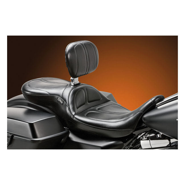 Le Pera. Maverick 2-Up Seat. With Rider Backrest for 08-20 Touring