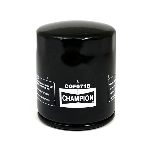 Champion, Spin-On Oil Filter. Black for 1999 Softail; 99-17 Twin Cam; 17-21 M8