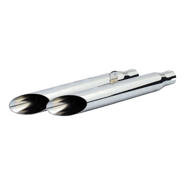 MCS Slash Cut Slip-On Muffler Set 18-1/2" Long Chrome – 1980–2003 XL Sportster