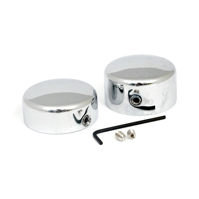 MCS Swingarm Pivot Bolt Cover Set. Chrome – 2000–2007 Softail