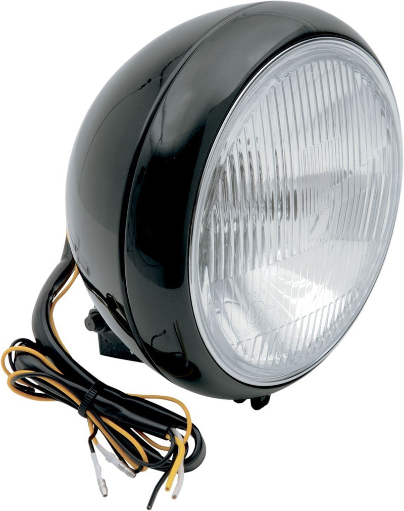 Drag Specialties Headlight 7" Smooth Black Hd FLST - Part #20010556 - Hogparts UK