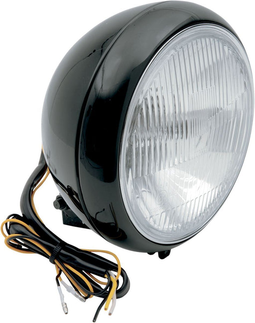 Drag Specialties Headlight 7" Smooth Black Hd FLST - Part #20010556 - Hogparts UK