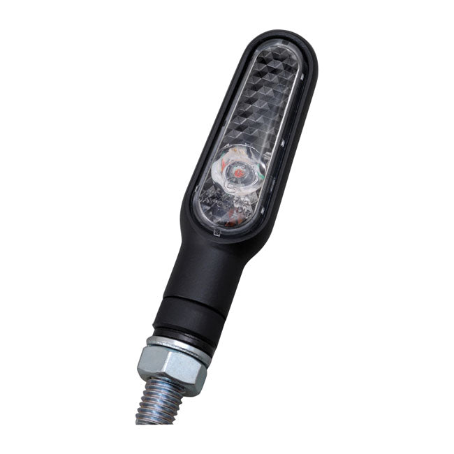 Daytona D-Light Mini LED Turn Signal Set. Black, Clear Lens