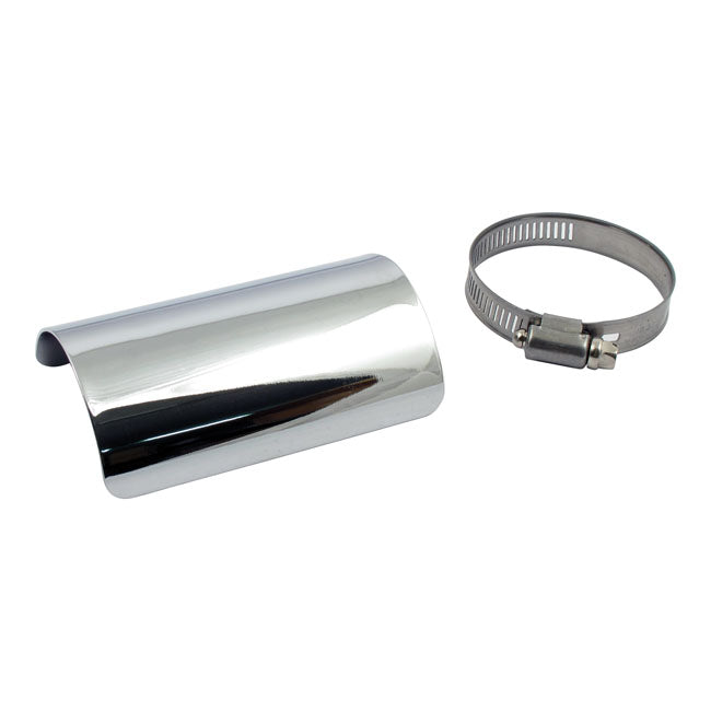 MCS Universal Smooth Heat Shield 4" Long Chrome – 2-1/4" Exhaust Pipes