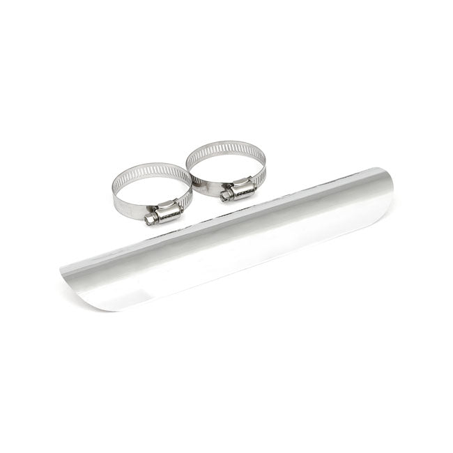 MCS Universal Smooth Heat Shield 10" Long Chrome – 1-3/4" Exhaust Pipes
