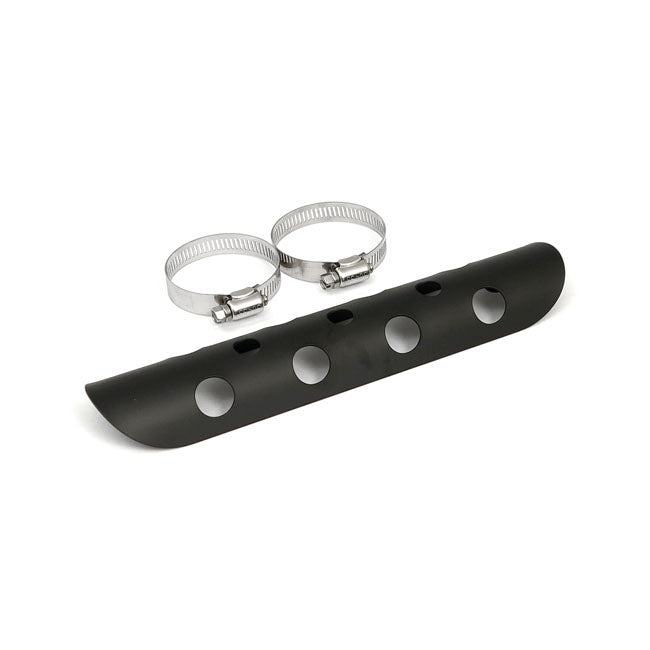 MCS Universal Bullet Hole Heat Shield 10" Long Black – 1-3/4" Exhaust Pipes