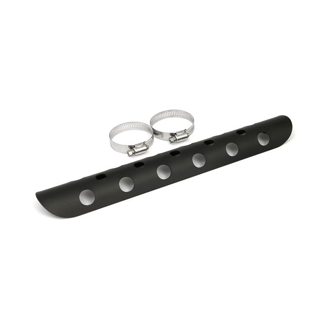 MCS Universal Bullet Hole Heat Shield 14" Long Black – 1-3/4" Exhaust Pipes