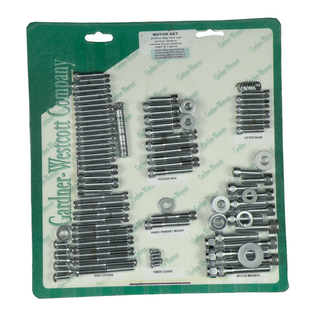 Gw Motor Screw Set, Chrome Allen for 00-06 Softail