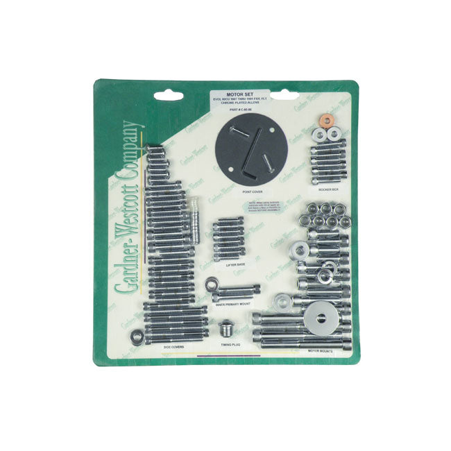 Motor Screw Set, Chrome Allen for 87-90 FXR, Flt
