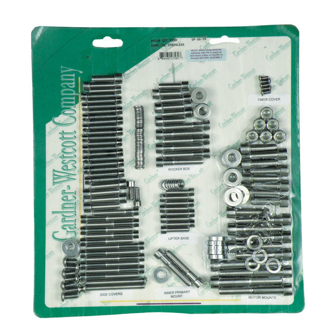 Gw Motor Screw Set, Polished Ss Allen for 99-05 Dyna