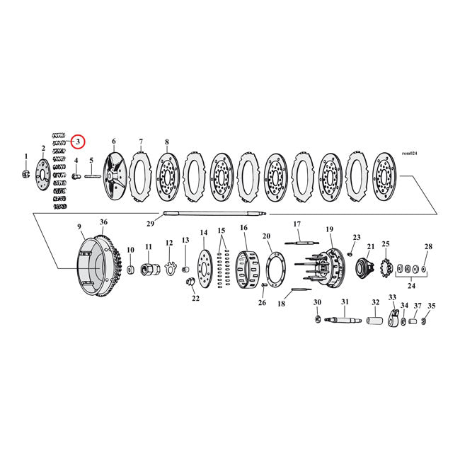 Barnett Clutch Spring Set (Short) for 41-67 Big Twin; 41-73 45" Sv