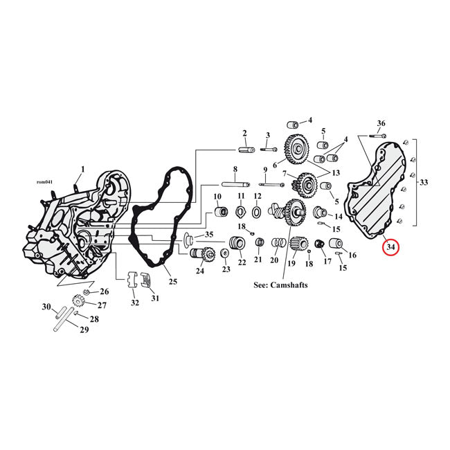 S&S, 54-62 Generator Cam Cover Kit. For Oem/S&S Cases for 54-62 Big Twin With Oem & S&S Cases