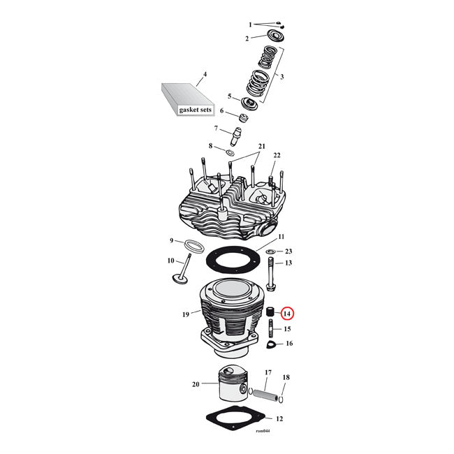 Colony Cyl Base Nut Kit for 78-84 Big Twin