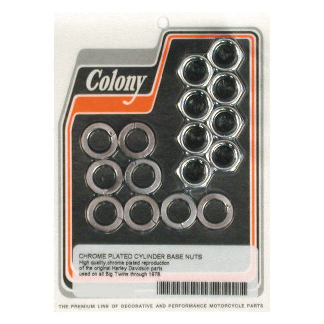 Colony Cyl Base Nut Kit for 30-78 Big Twin