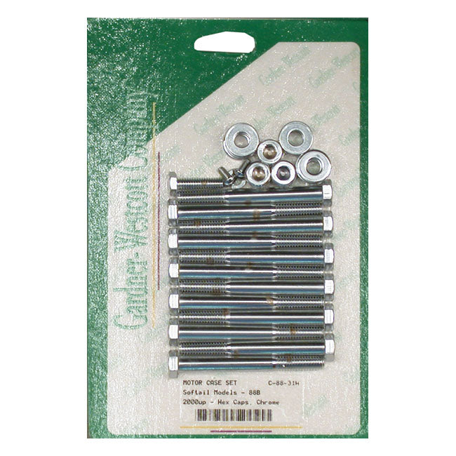 Crankcase Bolt Kit, Hex for 00-17 Softail