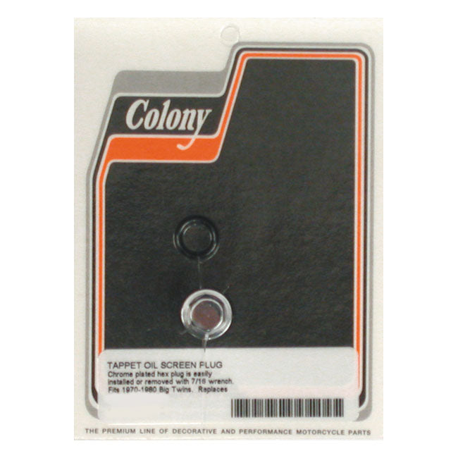Colony Hex Plug, Oil Screen Crankcase for 70-80 Big Twin