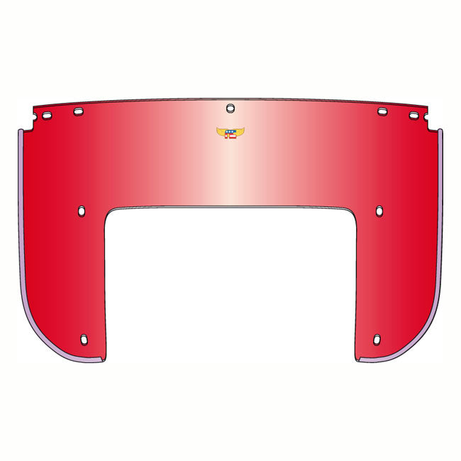 National Cycle, Beaded 5-Bolt Lower Window. Red