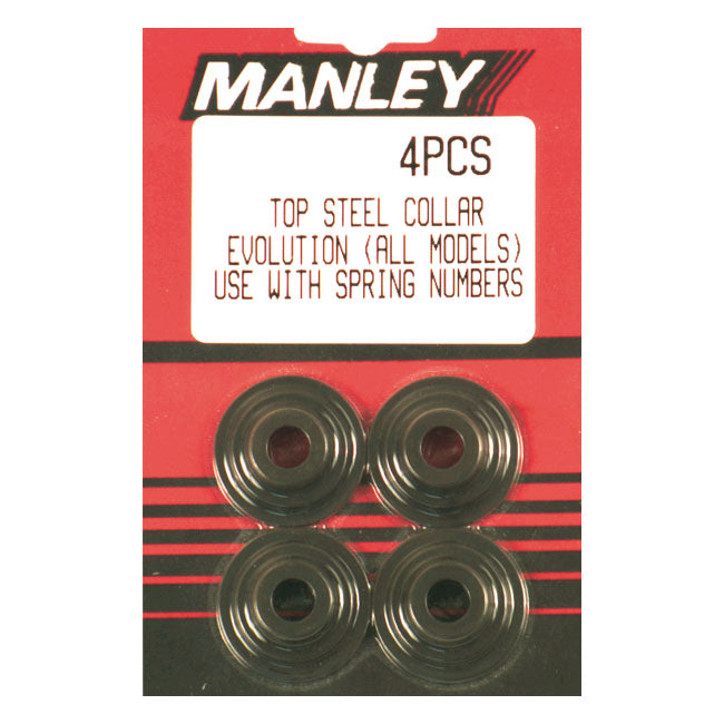 Manley, Valve Spring Top Collar Set. Steel for 84-99 Evo Big Twin; 99-04 Twin Cam; 86-03 XL