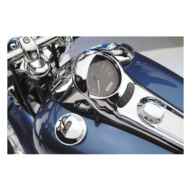 National Cycle, Speedo Visor for Most 68-20 H-D Models With Large 5" FL Style Tank Mounted Speedo (Excl. 08-19 FLHR/C/Xs)