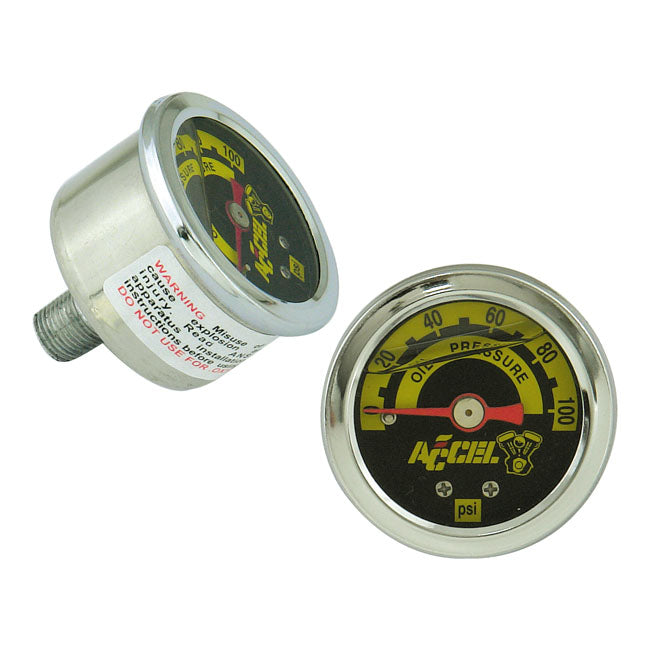 Accel Oil Pressure Gauge, 100 Psi