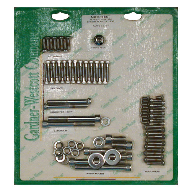 Motor Screw Set, Allen for 58-64 Pan  (Short Bolts For Steel D-Rings)