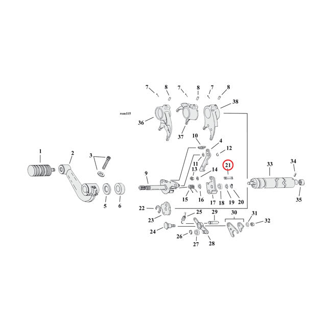 S&S Stud, Transm. Shifter for 91-03 XL