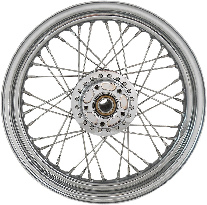 Drag Specialties Wheel Front 40 Spoke 16" X 3" Chrome - Part #02030635 - Hogparts UK