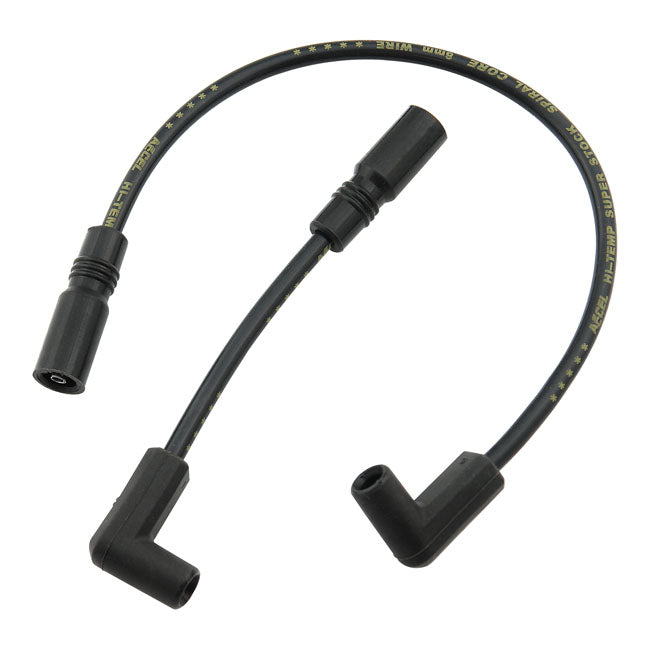 Accel, 8mm Ferro Spiral Core Spark Plug Wire Set. Black for 99-17 Dyna; 99-02 Buell Xb With Late Model Coil Design