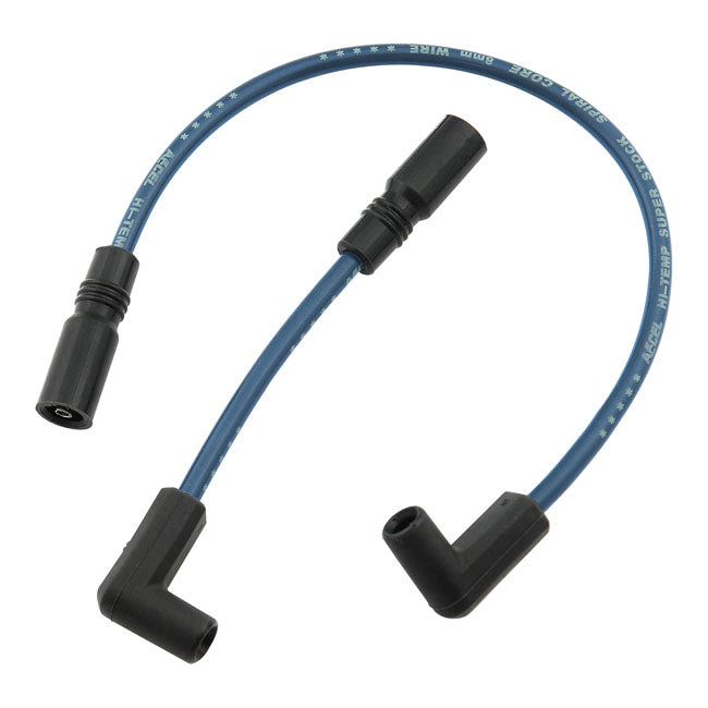 Accel, 8mm Ferro Spiral Core Spark Plug Wire Set. Blue for 99-17 Dyna; 99-02 Buell Xb With Late Model Coil Design
