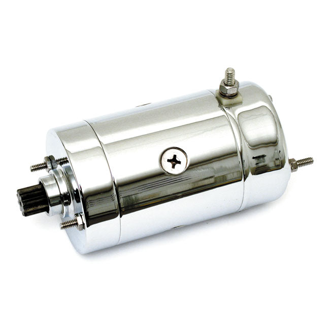 Starter Motor, Hitachi Style. Chrome for 74-E76 XL; 82-84 Fl; 74-86 FX; 84-88 Flt; L83-88 FXR