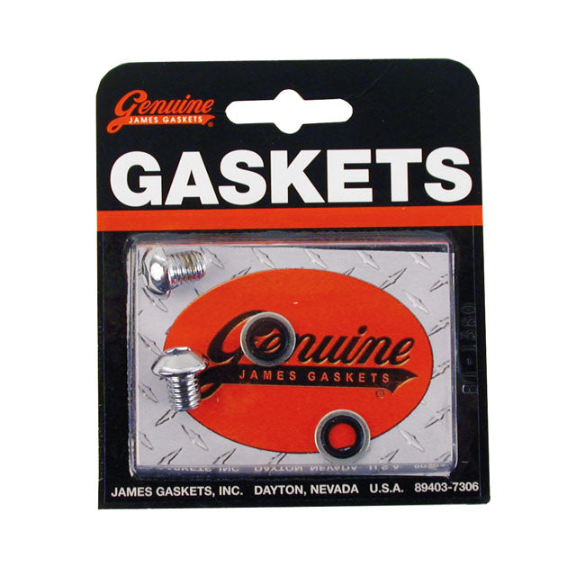 James Drain Screws, Fork Slider for L77-84FL, FLH; 80-86FXwg; 84-17 Softail (Excl. 00-07 FXSTD; 08-11FXcw/C; 13-17 FXsb); 04-13Flt/Touring; 93-05FXdwg