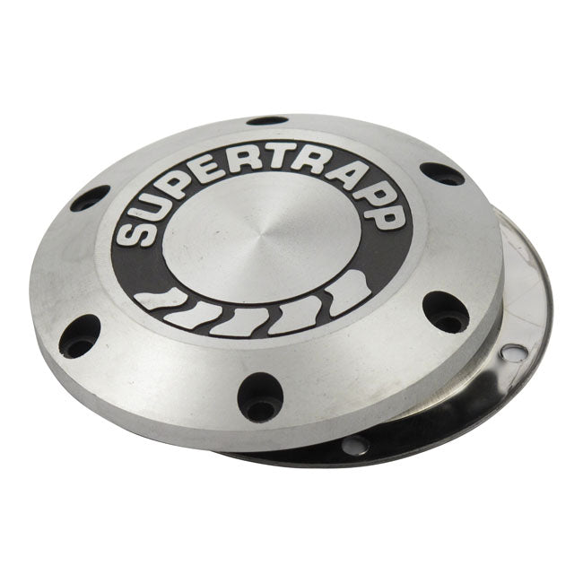 Supertrapp, Closed 4" End Cap. With Shield & Logo