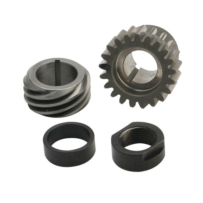 S&S, 90-99 Big Twin Pinion Shaft Gear/Conversion Kit. Black for L77-84 Shovelhead; 84-89 Evo Big Twin; Conversion Kit For 90-99 Evo Big Twin When Using Custom Pre-1990 Multiple Parts Flywheel Assemblies