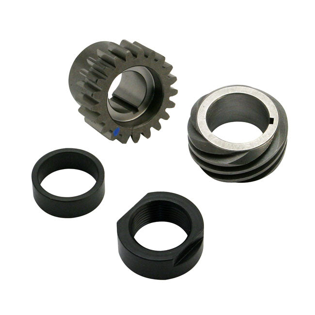 S&S, 90-99 Big Twin Pinion Shaft Gear/Conversion Kit. Blue for L77-84 Shovelhead; 84-89 Evo Big Twin; Conversion Kit For 90-99 Evo Big Twin When Using Custom Pre-1990 Multiple Parts Flywheel Assemblies